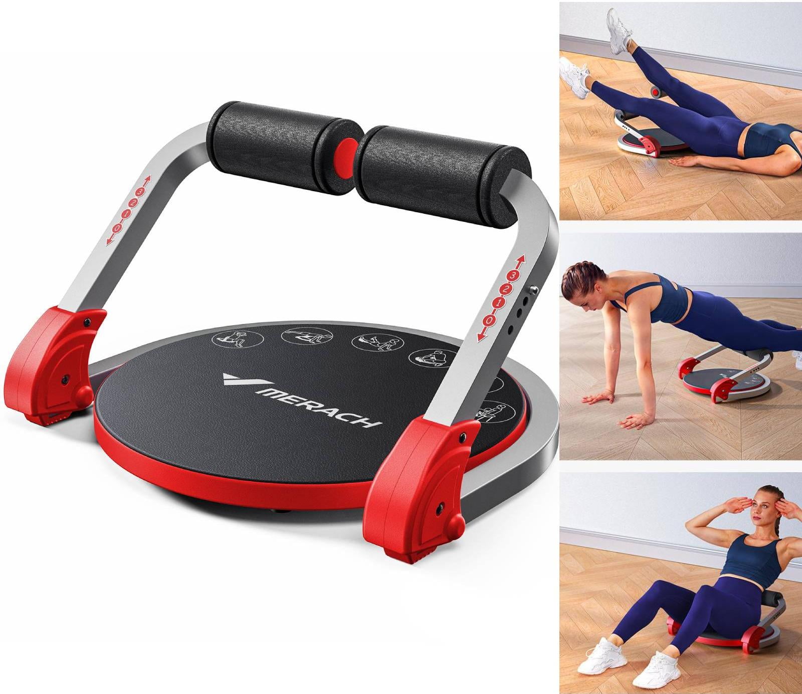MERACH Ab Machine, Stomach Workout Equipment with 3 Resistance Levels and Auto-Rebound Feature, Sit-Up Equipment Supporting Up to 330 LBS