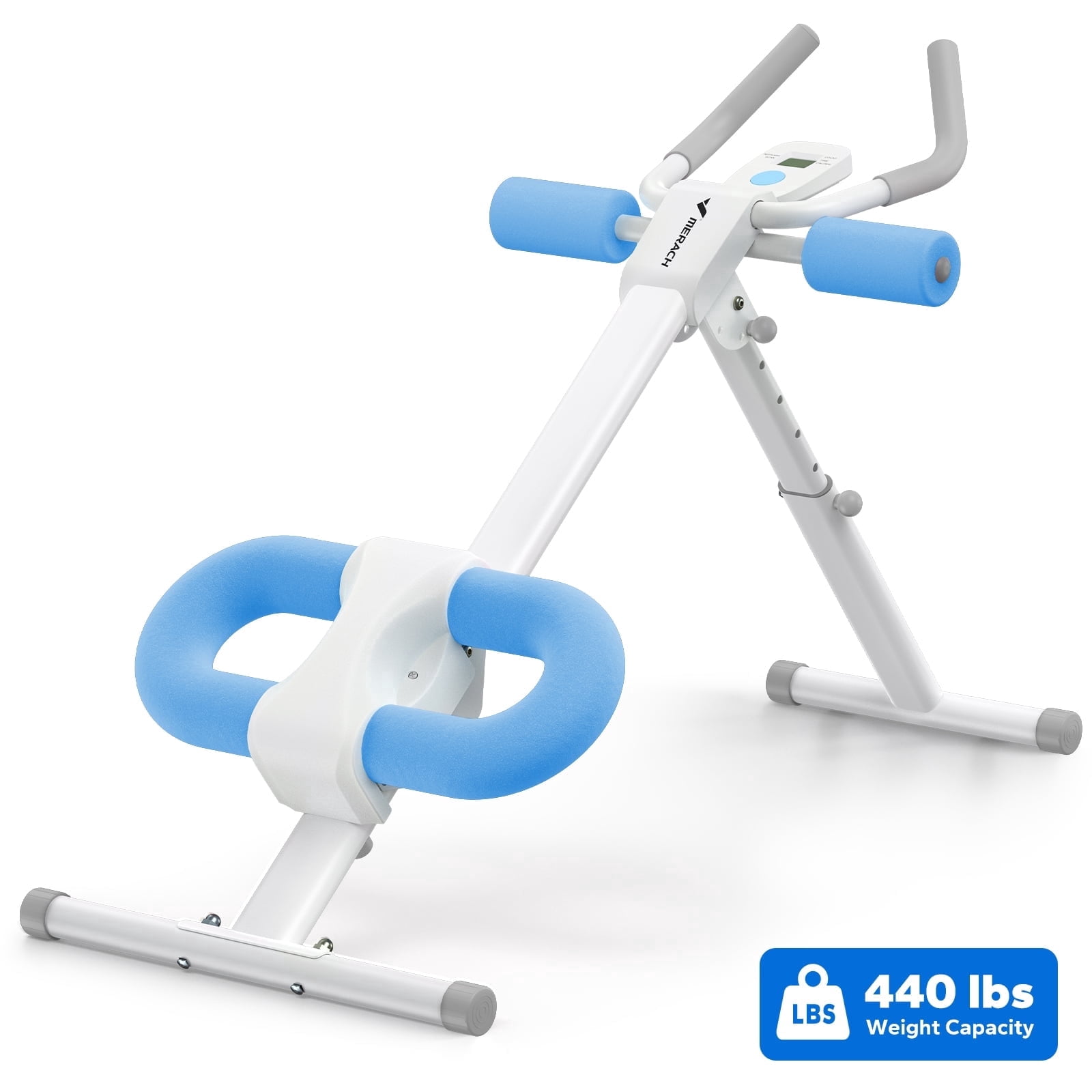 MERACH Adjustable Ab Machine, Foldable Abdominal Trainer with LCD