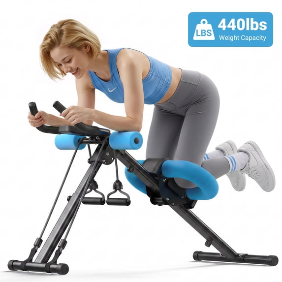 MERACH Abdominal Trainers Adjustable Ab Machine Full Body Workout for Home Gym Foldable Knee Protection Abdominal Exercise Machine for Home Core Ab Exercise System Trainer