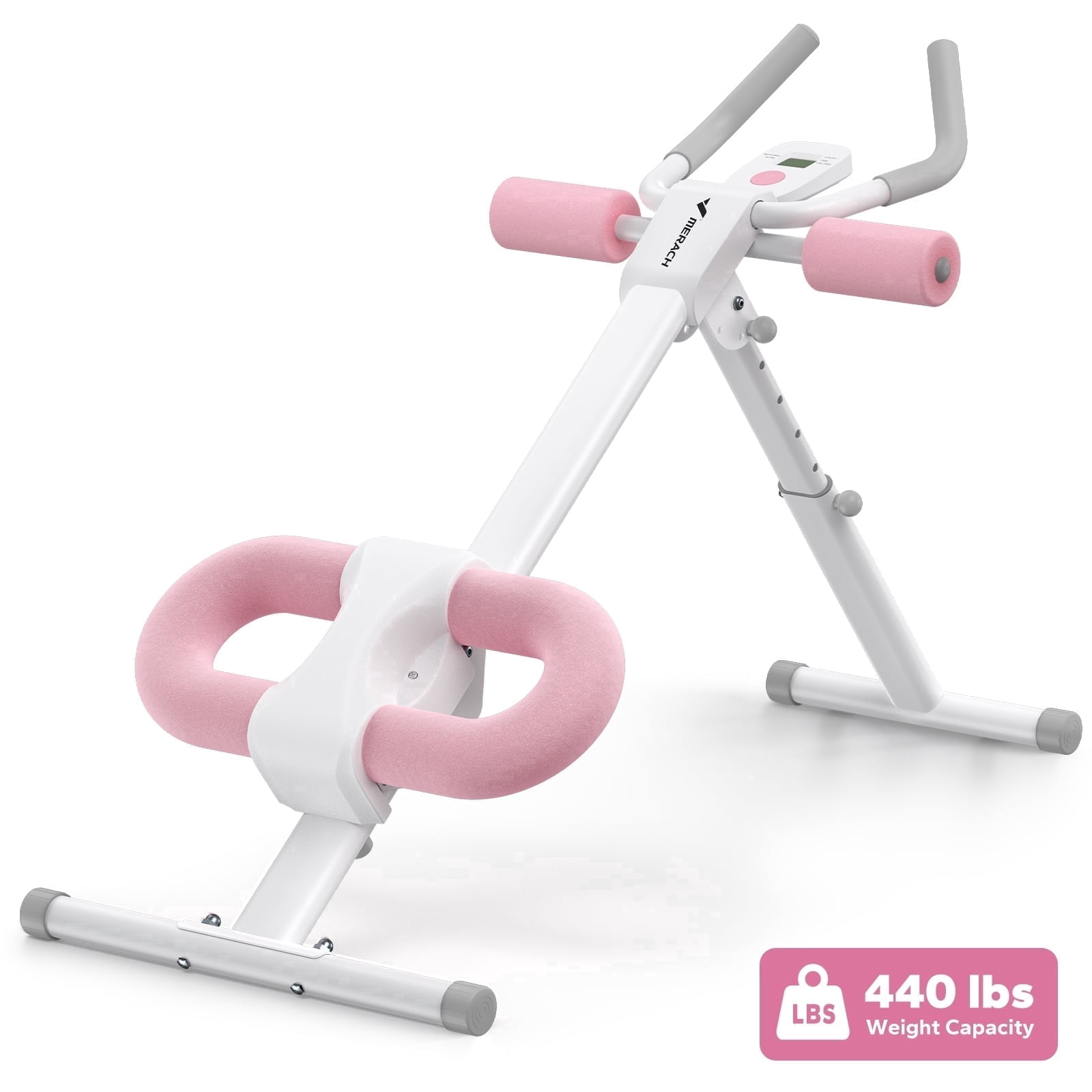 MERACH Adjustable Ab Machine, Foldable Abdominal Trainer with LCD