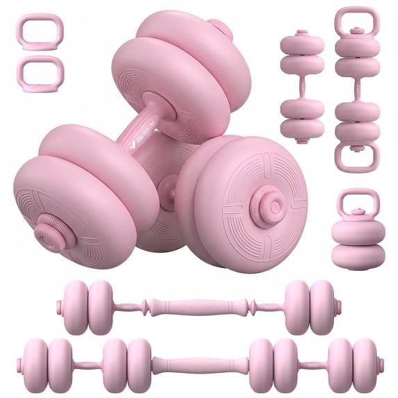 MERACH Adjustable Soft Dumbbell Set, Kettlebells and Barbell Weight Set for Home Gym, 45lbs