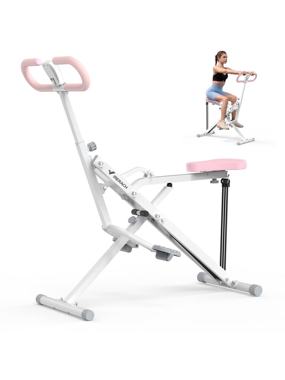 Squat Assist Trainer Foldable Squat Rider Machine for Glutes and Quads with 3 Tension Bands