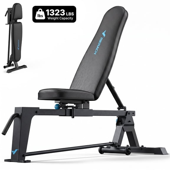 MERACH 1323LBS Adjustable Weight Bench, Foldable Workout Bench Press for Home Gym Fitness Strength Training
