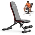 thumbnail image 1 of MERACH Adjustable Weight Bench Hold up to 990 lbs, Foldable Exercise Bench for Home Gym Fitness Strength Training, Black&Red, 1 of 10