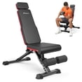 thumbnail image 1 of MERACH Adjustable Weight Bench with Extended Headrest, Hold up to 990 lbs, Foldable Exercise Bench for Home Gym Fitness Strength Training, Black&Red, 1 of 10