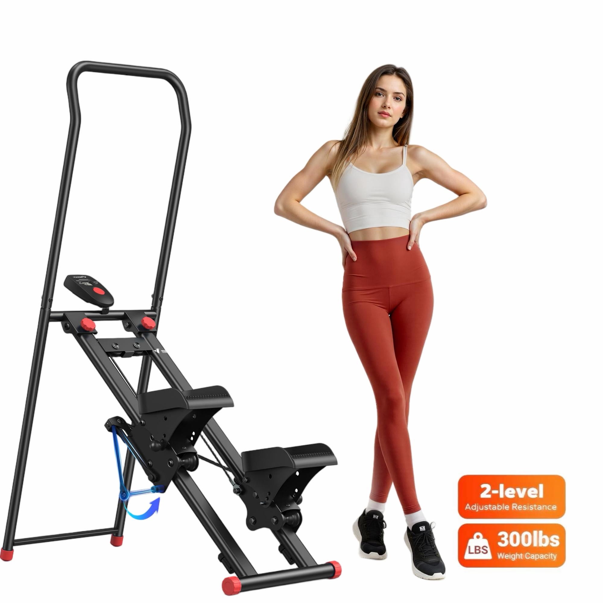 MERACH Stair Stepper with Adjustable Resistance, Compact Foldable Vertical Climber for Home, Home Gym Cardio Exercise Equipment deal from Walmart