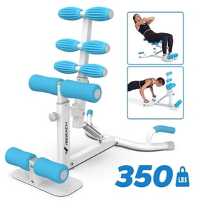 MERACH 350lbs Capacity Deep Squat Machine for Glutes Workout, Adjustable Glutes Trainer for Home Gym, White&Blue