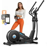MERACH Elliptical Exercise Machine, 16 Adjustable Workout Levels Silent Magnetic Resistance Fitness Equipment, Compatible Fitness App, 350 lbs Capacity