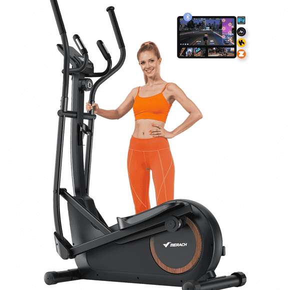 MERACH Elliptical Exercise Machine, 16 Levels Magnetic Drive, Quiet Home Cardio Fitness Equipment with 16.5" Stride