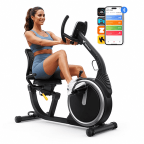 MERACH Exercise Bike, Recumbent Bike for Home Seniors Adults with Smart Bluetooth and Exclusive App, LCD, Heart Rate Handle