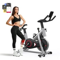 MERACH Exercise Bike Stationary 100 Resistance Levels Indoor Cycling for Home Office Cardio Workout Machine, Free Bluetooth App Height-Adjustable Padded Seat