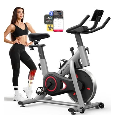 MERACH Exercise Bike Stationary 100 Resistance Levels Indoor Cycling for Home Office Cardio Workout Machine, Free Bluetooth App Height-Adjustable Padded Seat