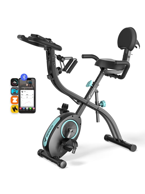 Folding Exercise Bike, 4 in 1 Magnetic Upright Bike with 16 Levels of Resistance for Home Indoor Cardio Workout Max Weight 300 lbs