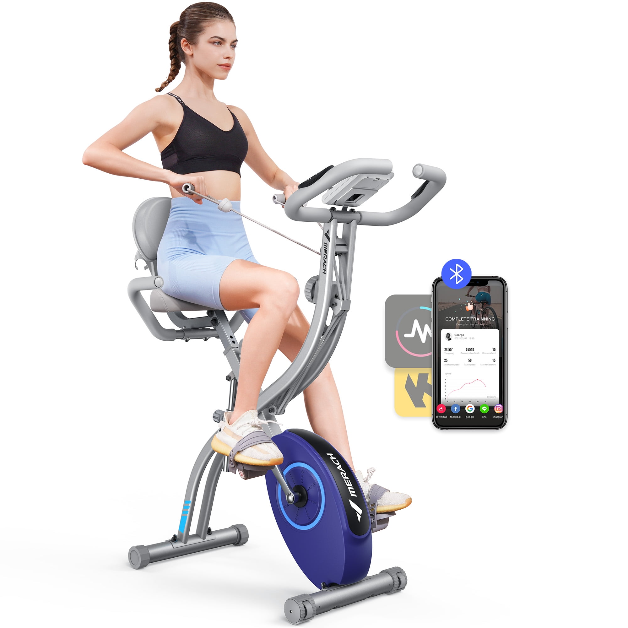 ZAAP Fitness Folding XBike Recumbent Upright Exercise Bike