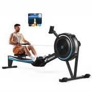 MERACH Pro Air Resistance Rowing Machine Magnetic Rower Machine for Home 90% Pre-assembled 16 Levels of Quiet Resistance Dual Slide Rail with Max 350lb Weight Capacity