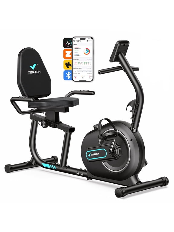 Recumbent Exercise Bikes for Home Sit Down Stationary Bicycle Magnetic 8 Levels Resistance Indoor Cycling Bike with Free APP