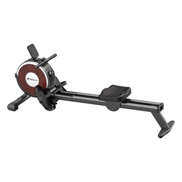 Air Resistance Rowing Machine 66 LBS Max - 16 Level Adjustable Rower With Extended Slide Rail