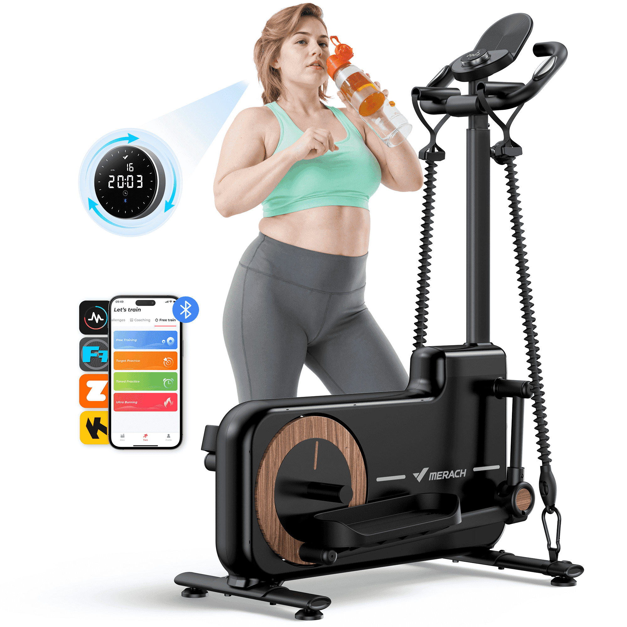MERACH Smart Elliptical Exercise Machine, 16-Level Magnetic