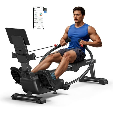 MERACH Sculls Rowing Machines for Home, Magnetic Rowing Machine with 16-Level, Simulate Real Row, Ultra-Quiet Rower, Free MERACH App and 1000+ Champion Coaching Course & Games