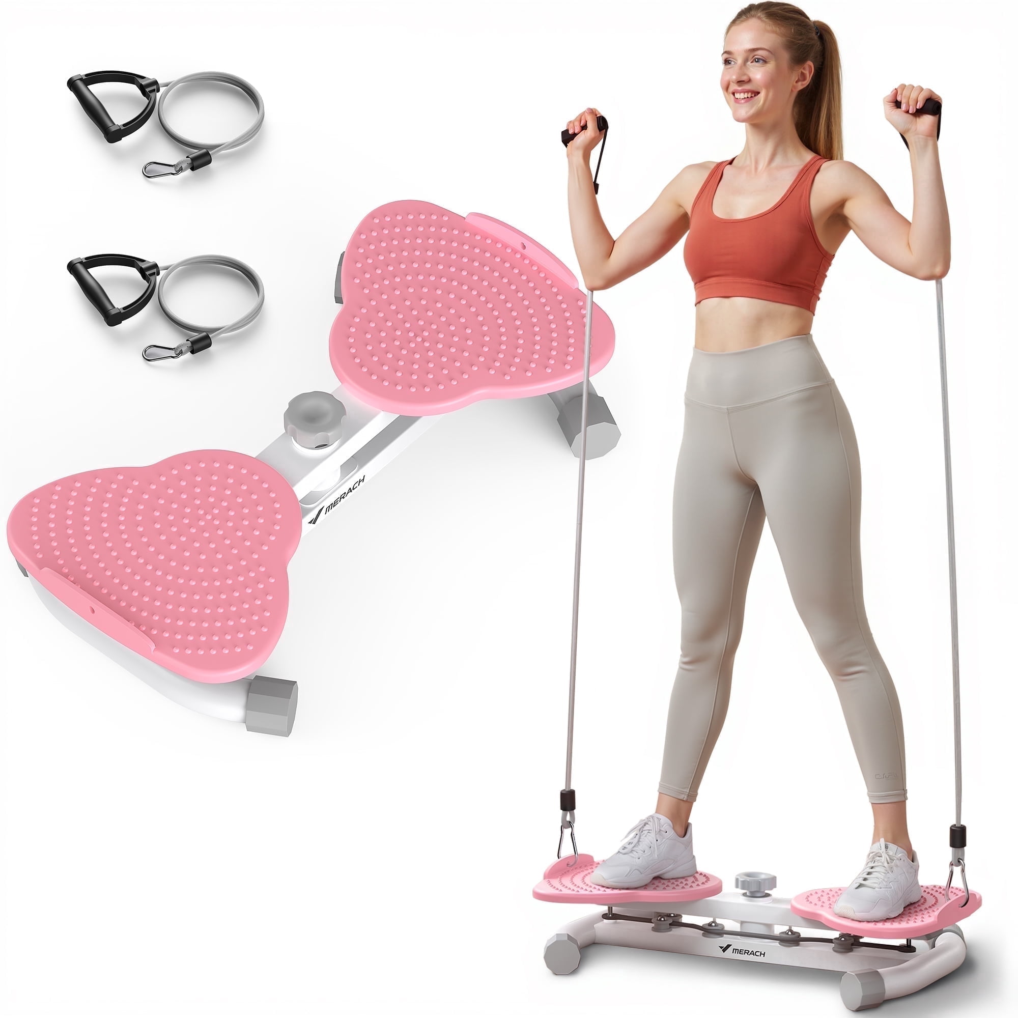 MERACH Slim Waist Twister - 300 lbs Silent Ab Toner Machine for Women, Core Workout Board, Home Gym Equipment for Hourglass Figure & Love Handle Reduction