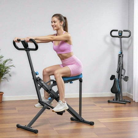 MERACH Squat Machine, 2 In 1 Squat Rowing Machine, Easy Setup & Foldable Exercise Equipment, Glute Trainer Machine, Glutes & Leg Home Workout Machine