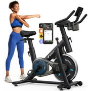 MERACH Stationary Exercise bike 100 Resistance Cycling Bicycle with LED Monitor Free APP Silent Belt Drive and Comfortable Seat Cushion for Home Indoor Cardio Workout