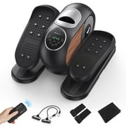 MERACH Under Desk Elliptical Machine, 12 Adjustable Speeds Quiet Ellipse Leg Exerciser, LCD Monitor, Portable Fitness Equipment Gift for Family with Resistance Bands
