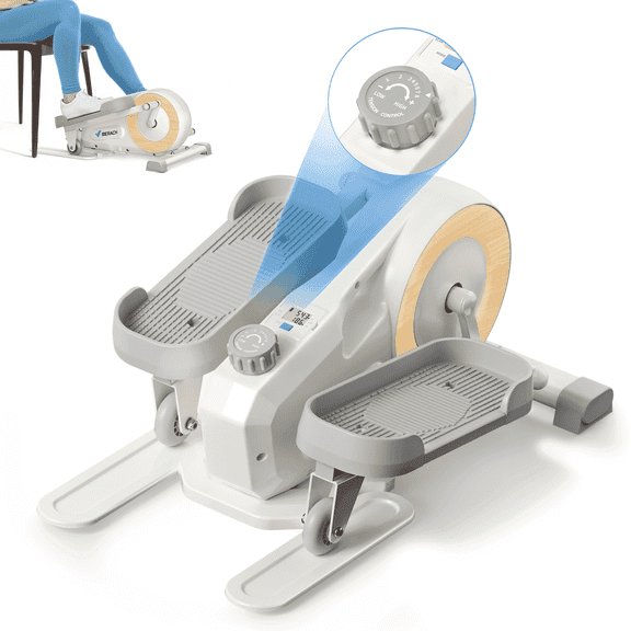 MERACH Under Desk Elliptical, Leg Exerciser While Sitting for Seniors with 8-Level Resistance, Quiet Portable 2-in-1 Seated & Standing Pedal Exerciser Equipment for Home Office
