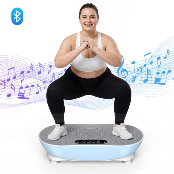 MERACH Vibration Plate Exercise Machine, Vibrating Platform Exercise Machines for Muscle Activation & Lymphatic Drainage with LED Touch Screen, Bluetooth, Resistance Bands