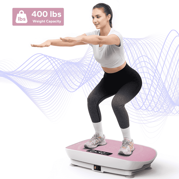 MERACH Vibrating Muscle Toner Exercise Machine 400lbs Capacity, Home Workout Equipment Vibration Plate with Resistance Bands