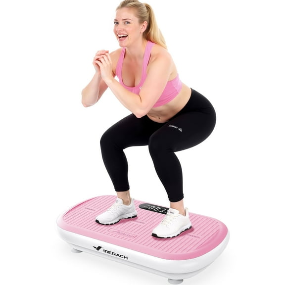 MERACH Full Body Vibration Plate - Stability, Calf Workout, Silicone Pedals, Supports 440 lbs, Bluetooth Sync