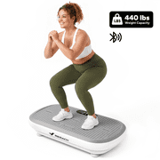 MERACH 440lb Support Vibration Plate Exercise Machine Bluetooth Trainer Pro Enhanced Motor Resistance Band Silicone Peda