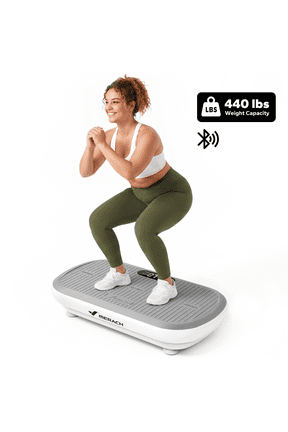 440lb Support Vibration Plate Exercise Machine Bluetooth Trainer Pro Enhanced Motor Resistance Band Silicone Pedals for Home Gym