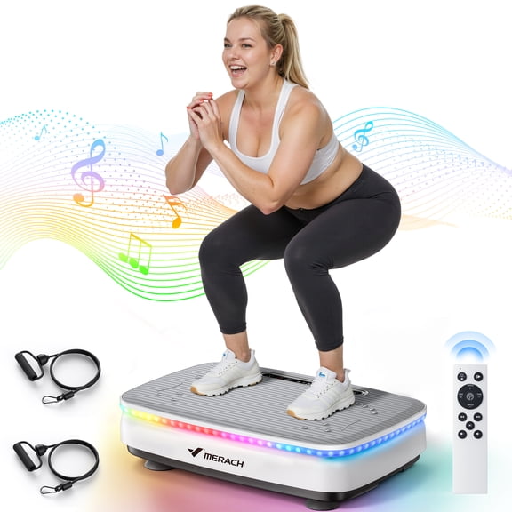 MERACH Vibration Plate Exercise Machine, 330lb Capacity, Bluetooth, Whole Body Workout Fitness Platform, Gift