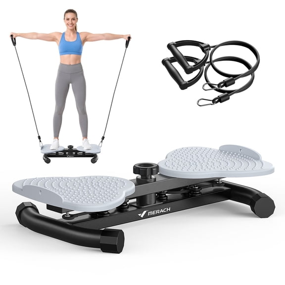 MERACH Waist Twister Machine with 300 lbs Capacity, Non-Slip Silent Core Workout Board Ab Toner for Home Gym, White