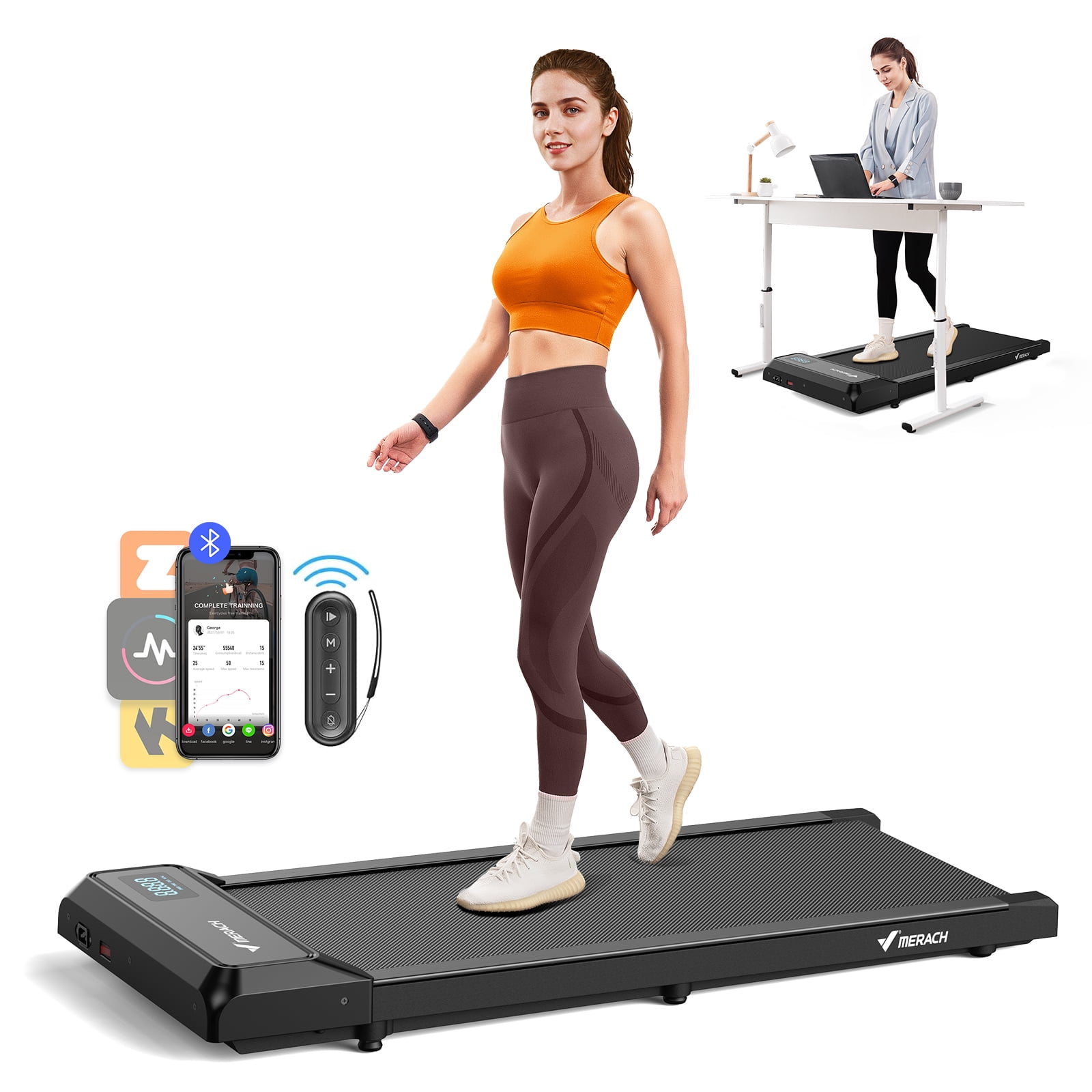Toputure Walking Pad Loopband - 4-in-1 - Hellingfunctie - Inklapbaar - 1-12 km/u