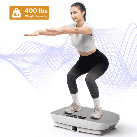 MERACH 400lb Vibrating Plate Muscle Toner Resistance Band Whole Body Vibration Exercise Equipment Machine with Remote Control Home Gym
