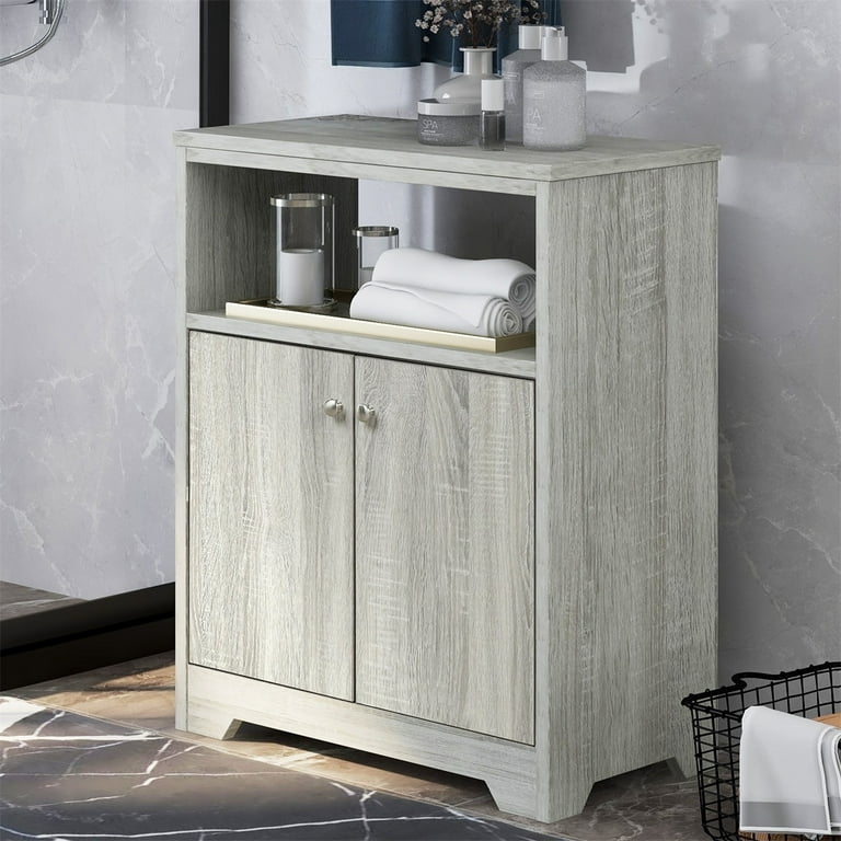  Merax, Grey Tall Storage Cabinet with Drawers and