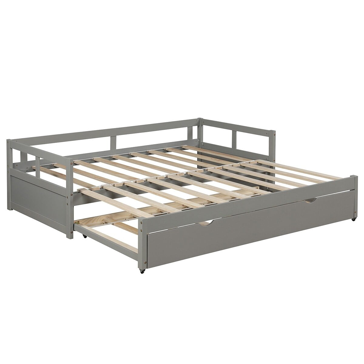 MERAX Twin/King Expandable Sleeper Daybed with trundle Grey