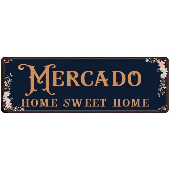 MERCADO Home Sweet Home Victorian Look 8x24 Metal Sign 108240046766