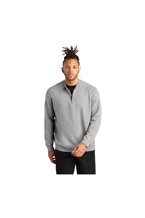 Unisex Quarter Zip Sweater | Mock Neck Sweatshirt for Men & Women, Knit 1/4 Zip for Work & Casual Wear - Gusty Grey Heather M