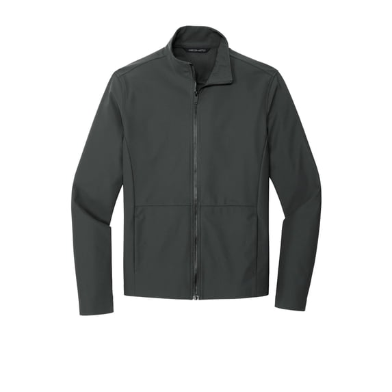 MERCER+METTLE Unisex Faille Soft Shell | Business Casual Jacket for Men & Women, Water Resistant, Lightweight - Anchor Grey XL