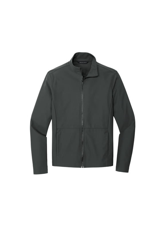 Unisex Faille Soft Shell | Business Casual Jacket for Men & Women, Water Resistant, Lightweight - Anchor Grey S