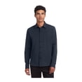 thumbnail image 1 of MERCER+METTLE Unisex Long Sleeve Stretch Woven Shirt | Lightweight Button Up for Men & Women, Business Casual Shirt - Night Navy S, 1 of 4