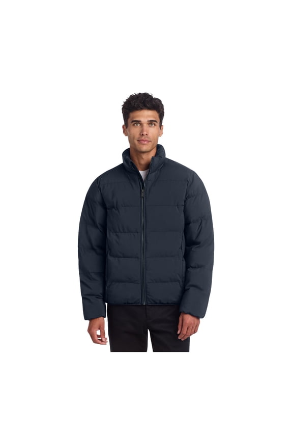 Unisex Puffy Jacket | Water Resistant Winter Jacket for Men & Women, High Loft Insulation, Elastic Cuffs & Hem - Night Navy 4XL