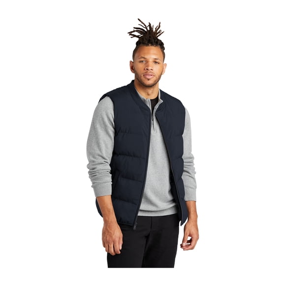 MERCER+METTLE Unisex Puffy Vest | Casual Winter Vest for Men & Women, Water Repellent, Breathable, Lightweight Insulation - Night Navy L