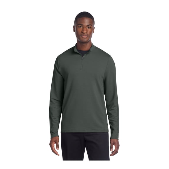 MERCER+METTLE Unisex Stretch Quarter Zip Pullover | Mock Neck Sweatshirt for Men & Women, Lightweight 1/4 Zip for Work - Anchor Grey 2XL