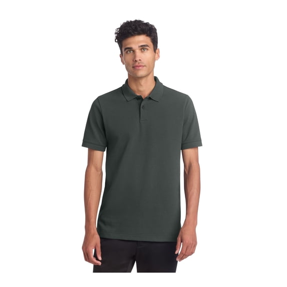 MERCER+METTLE Unisex Stretch Heavyweight Pique Polo | Short Sleeve Collared Shirt for Men & Women, Casual Work Top - Anchor Grey 3XL