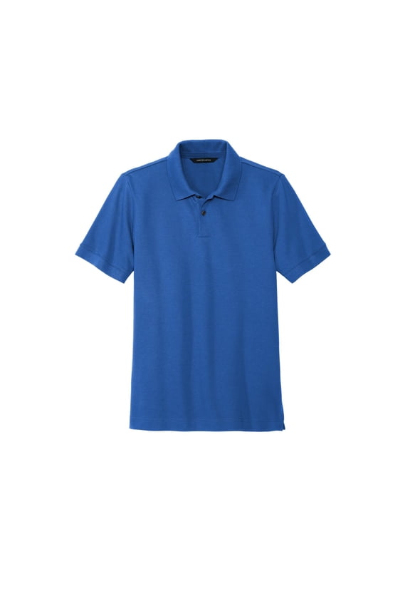 Unisex Stretch Heavyweight Pique Polo | Short Sleeve Collared Shirt for Men & Women, Casual Work Top - Blue Note 3XL