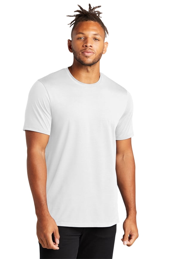 MERCER+METTLE Unisex Stretch Jersey Crew | Soft & Lightweight T-Shirt for Men & Women, Casual Work Tee for Everyday Wear - White XL